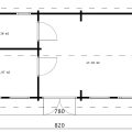 Casa de madera con un dormitorio Sweden G / 4x8m / 70mm