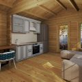 Casa de madera con un dormitorio Sweden G / 4x8m / 70mm