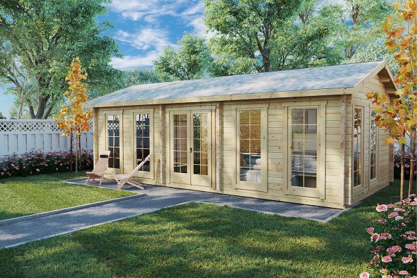 Casa de madera con un dormitorio Sweden G / 4x8m / 70mm