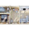 Casa de madera con un dormitorio Sweden G / 4x8m / 70mm