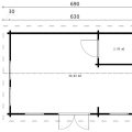 Wooden Lodge with Bathroom Sweden A 23m2 / 6 x 4 m / 70mm
